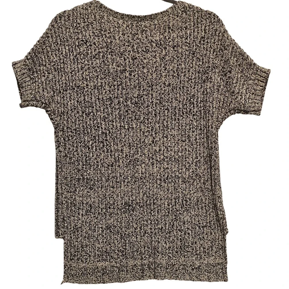 RACHEL RACHEL ROY Black White Speckled Knit Short Sleeve Top Size S‎